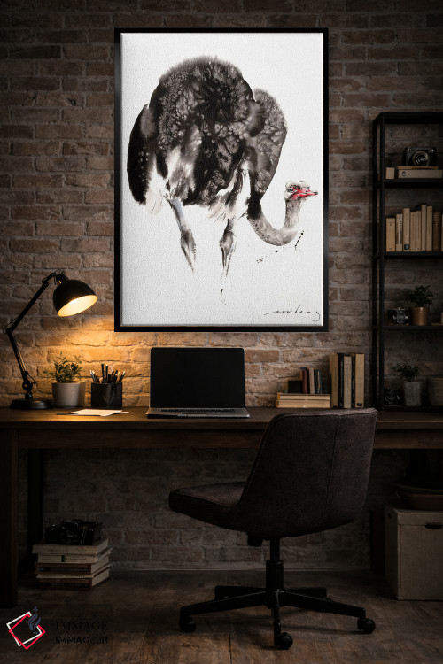 تابلو دکوراتیو شترمرغ اثر سو بنگ لیم - D5B