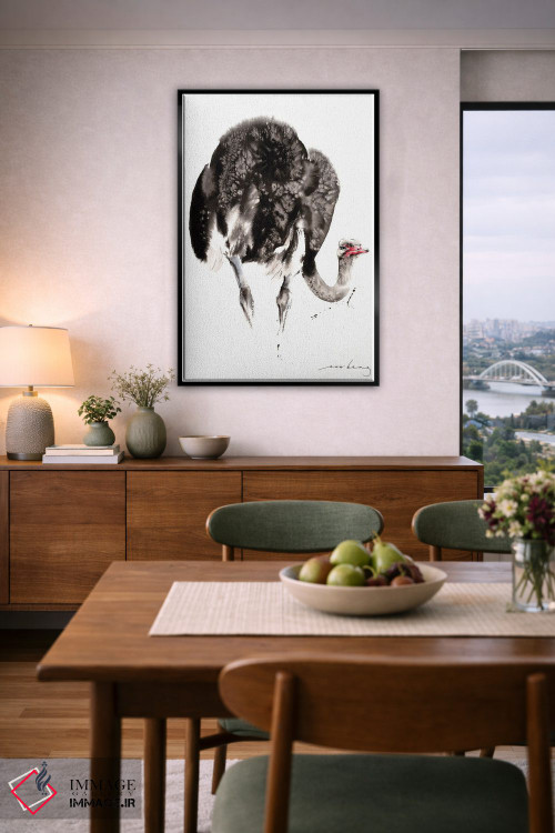 تابلو دکوراتیو شترمرغ اثر سو بنگ لیم - D6B