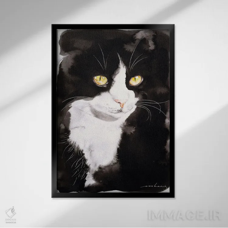 تابلو دکوراتیو پرتره من... اوو اثر سو بنگ لیم - نمای قابدار مشکی