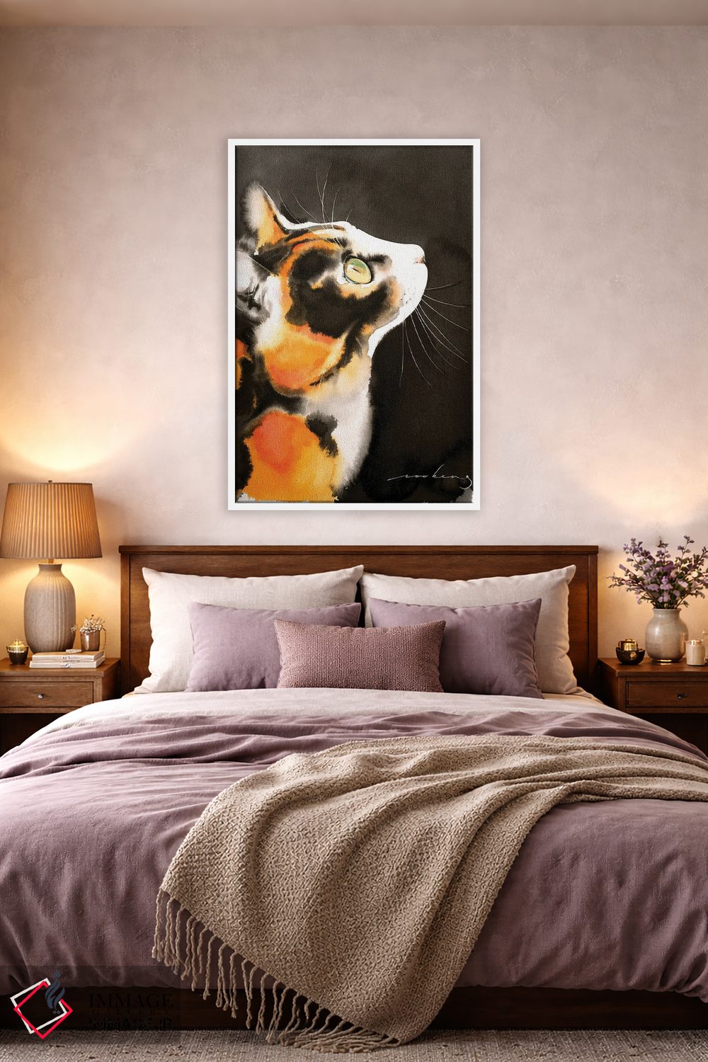 تابلو دکوراتیو نگرنده شبانه اثر سو بنگ لیم - D3W