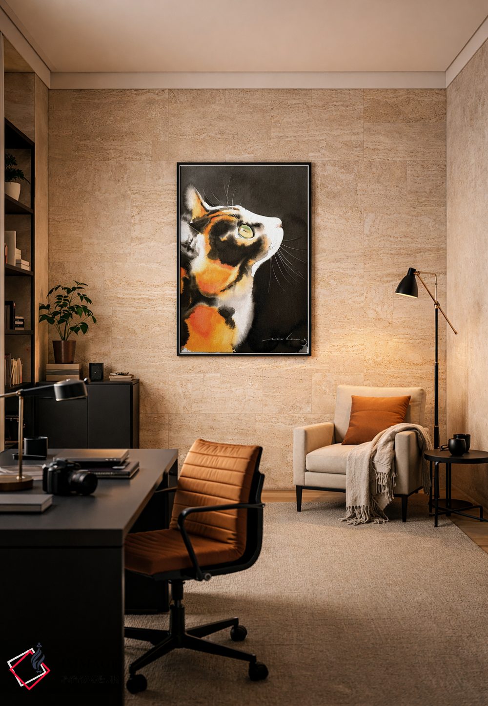 تابلو دکوراتیو نگرنده شبانه اثر سو بنگ لیم - D6B