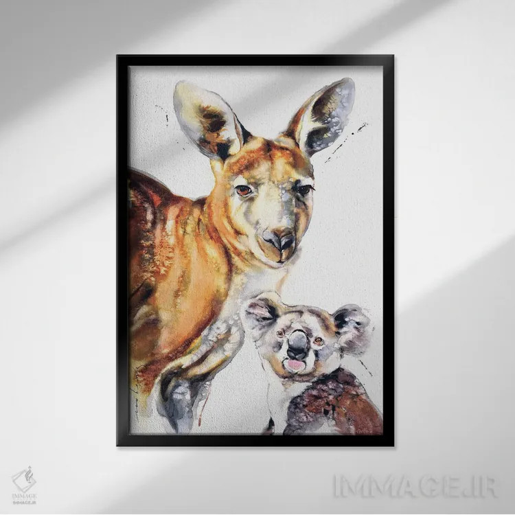 تابلو دکوراتیو دوستان استرالیایی II اثر سو بنگ لیم - نمای قابدار مشکی