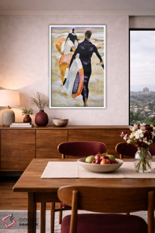 تابلو دکوراتیو بهشت موج سواران اثر سو بنگ لیم - D3W