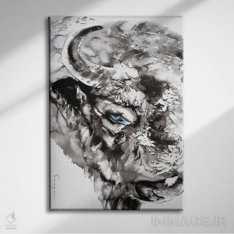 تابلو دکوراتیو نیو V اثر سو بنگ لیم - نمای روبهرو روی دیوار