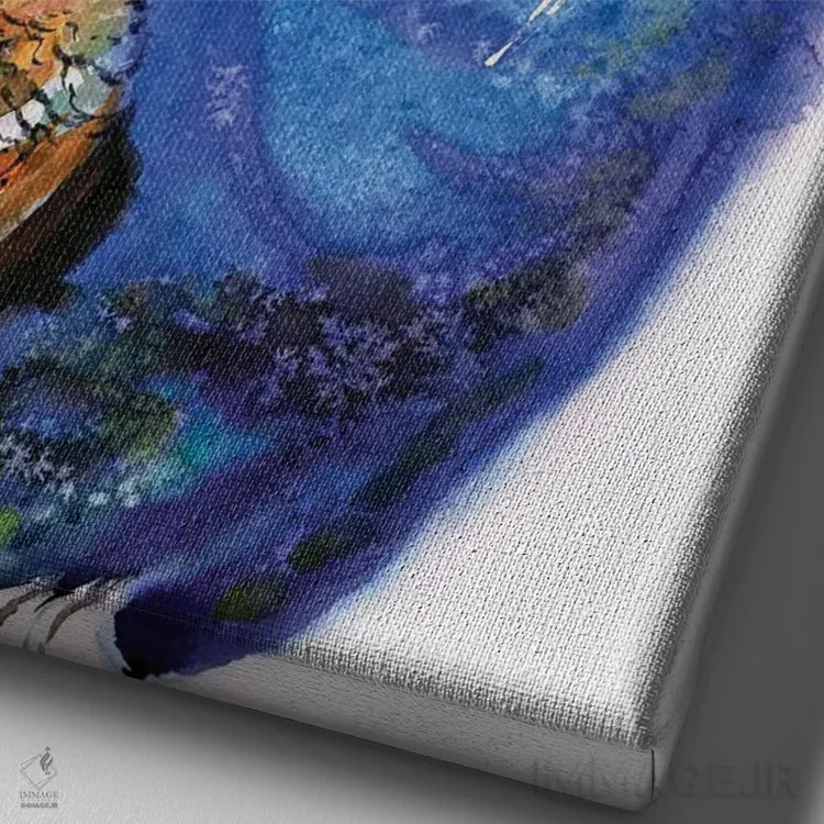 تابلو دکوراتیو پرنده باشکوه اثر سو بنگ لیم - نمای نزدیک بافت بوم