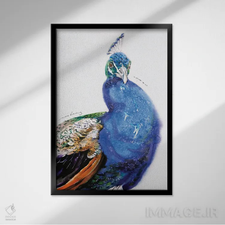 تابلو دکوراتیو پرنده باشکوه اثر سو بنگ لیم - نمای قابدار مشکی