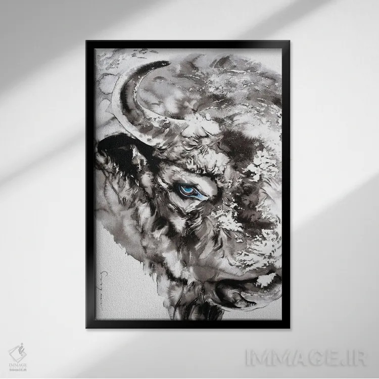 تابلو دکوراتیو نیو V اثر سو بنگ لیم - نمای قابدار مشکی