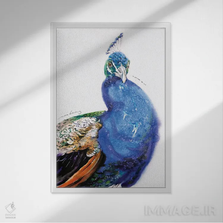 تابلو دکوراتیو پرنده باشکوه اثر سو بنگ لیم - نمای قابدار سفید