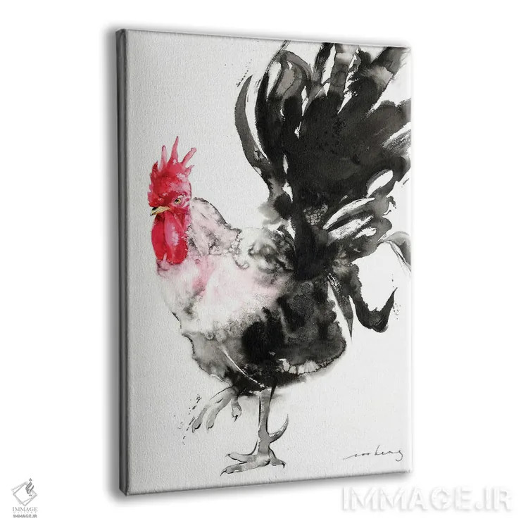 تابلو دکوراتیو جذابیت خروس اثر سو بنگ لیم - نمای پرسپکتیو محصول