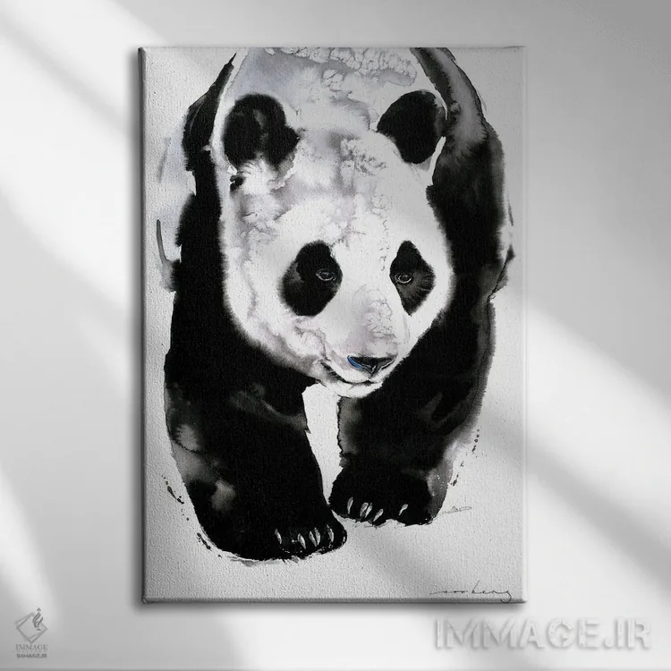 تابلو دکوراتیو رد پای پاندا اثر سو بنگ لیم - نمای روبهرو روی دیوار