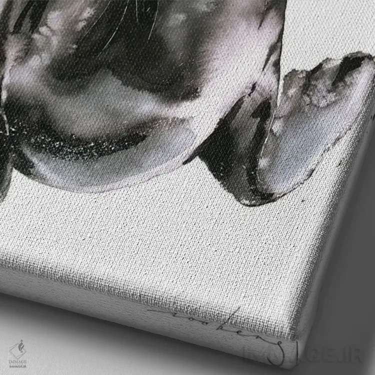 تابلو دکوراتیو لذت آرامش اثر سو بنگ لیم - نمای نزدیک بافت بوم