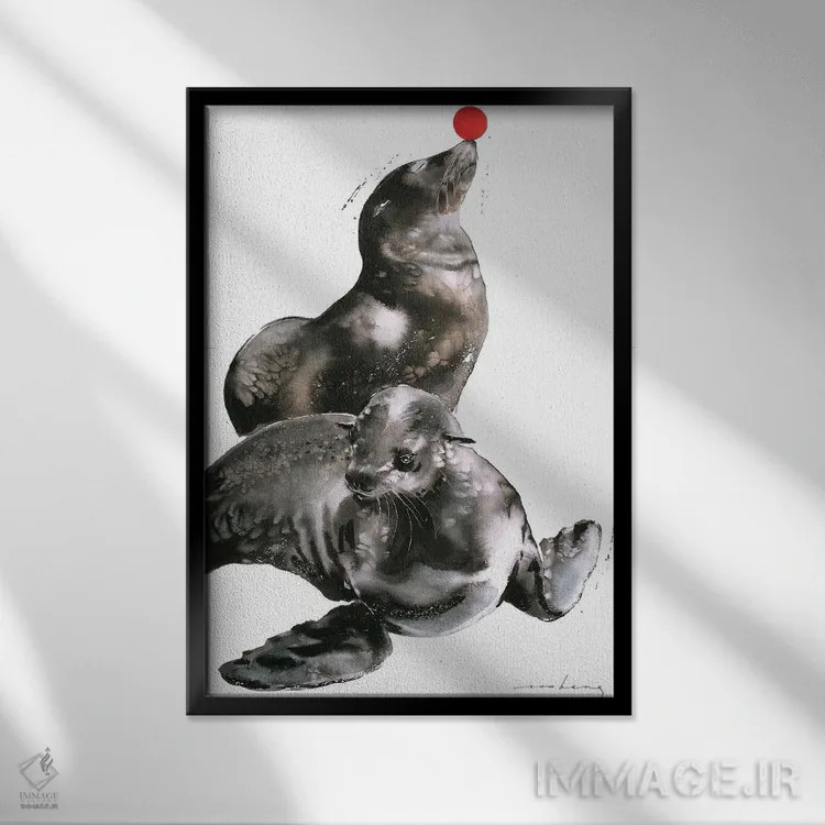 تابلو دکوراتیو لذت آرامش اثر سو بنگ لیم - نمای قابدار مشکی