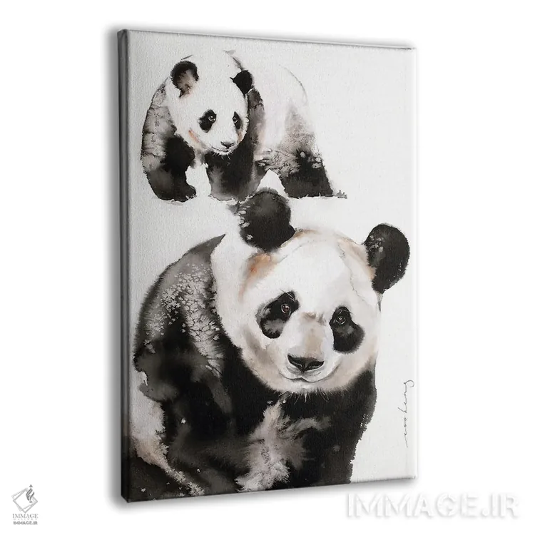 تابلو دکوراتیو جفت پاندا اثر سو بنگ لیم - نمای پرسپکتیو محصول
