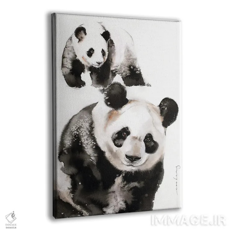 تابلو دکوراتیو جفت پاندا اثر سو بنگ لیم - نمای پرسپکتیو محصول