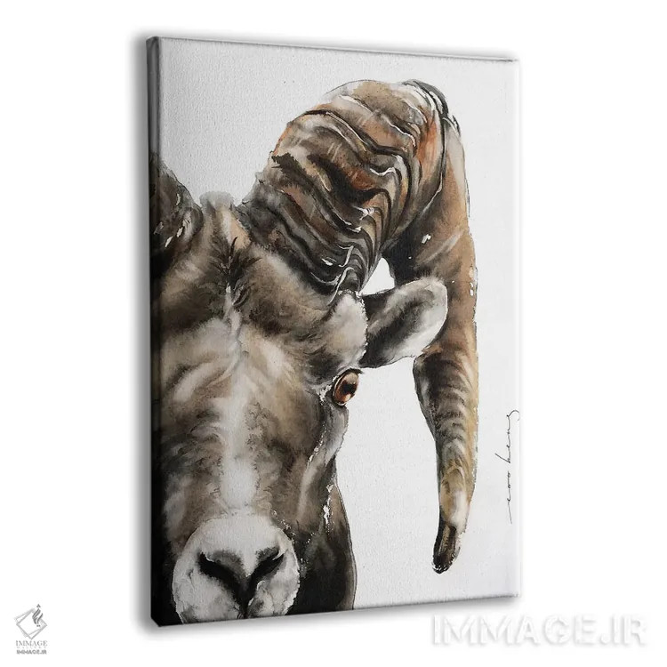 تابلو دکوراتیو قوچ سنگی اثر سو بنگ لیم - نمای پرسپکتیو محصول