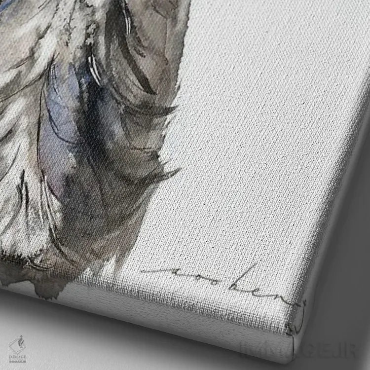 تابلو دکوراتیو شترمرغ دونده ۴ اثر سو بنگ لیم - نمای نزدیک بافت بوم