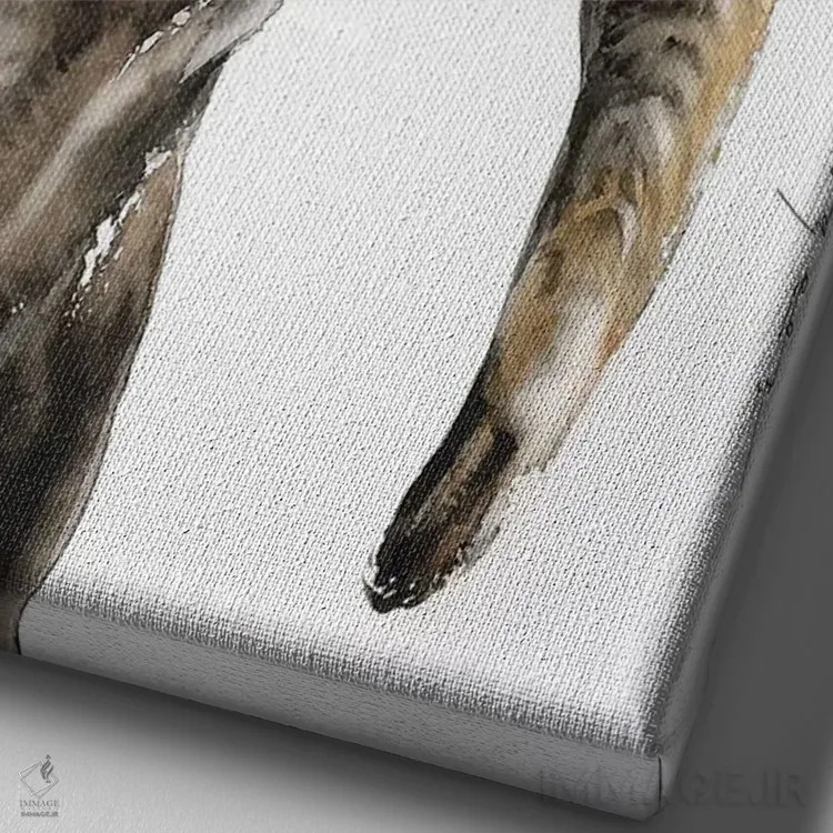 تابلو دکوراتیو قوچ سنگی اثر سو بنگ لیم - نمای نزدیک بافت بوم