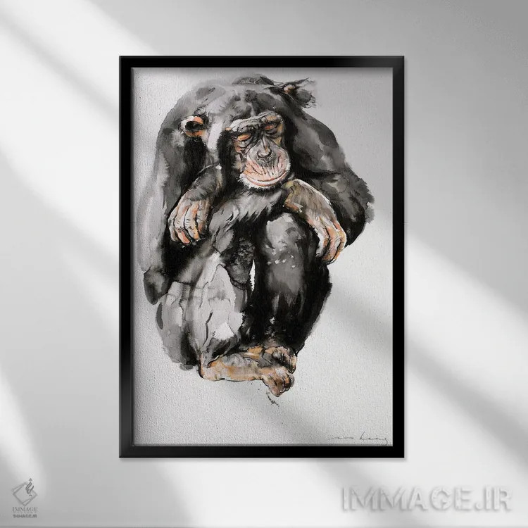 تابلو دکوراتیو افسردگی قرنطینه اثر سو بنگ لیم - نمای قابدار مشکی