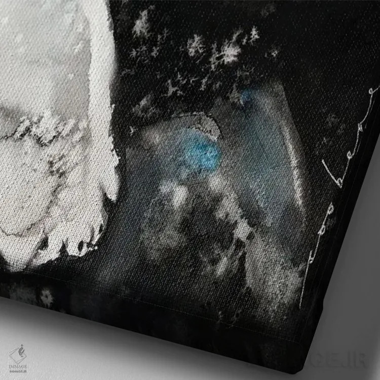 تابلو دکوراتیو هیولای یخی اثر سو بنگ لیم - نمای نزدیک بافت بوم