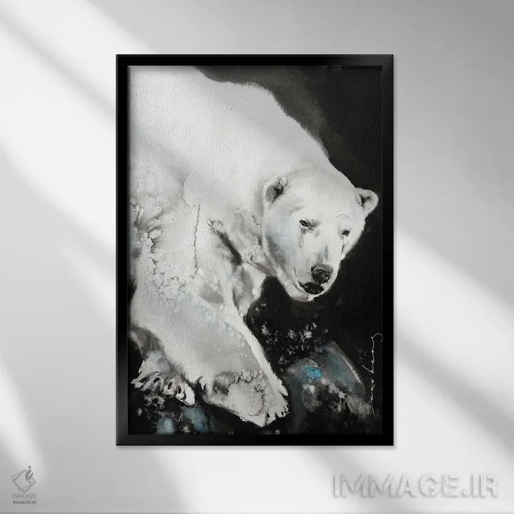 تابلو دکوراتیو هیولای یخی اثر سو بنگ لیم - نمای قابدار مشکی