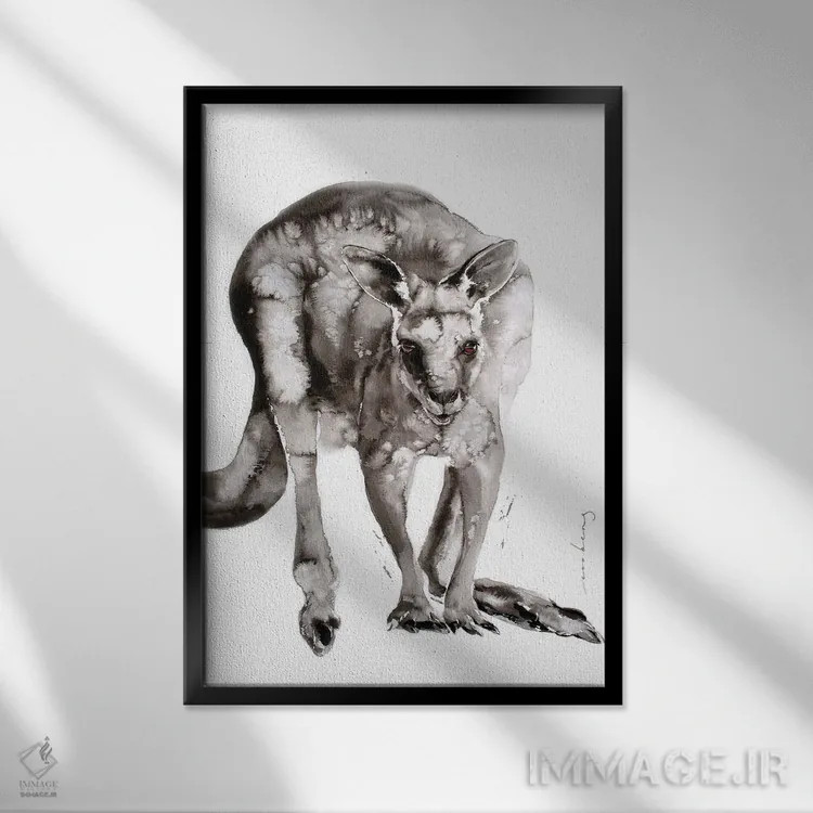 تابلو دکوراتیو پرش استرالیایی اثر سو بنگ لیم - نمای قابدار مشکی