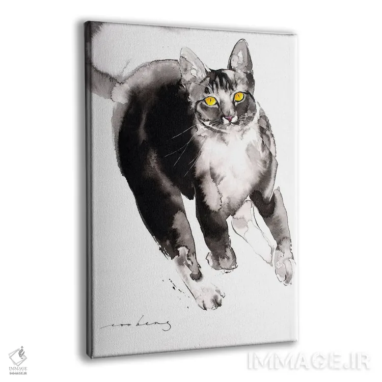 تابلو دکوراتیو گربه شکارچی II اثر سو بنگ لیم - نمای پرسپکتیو محصول