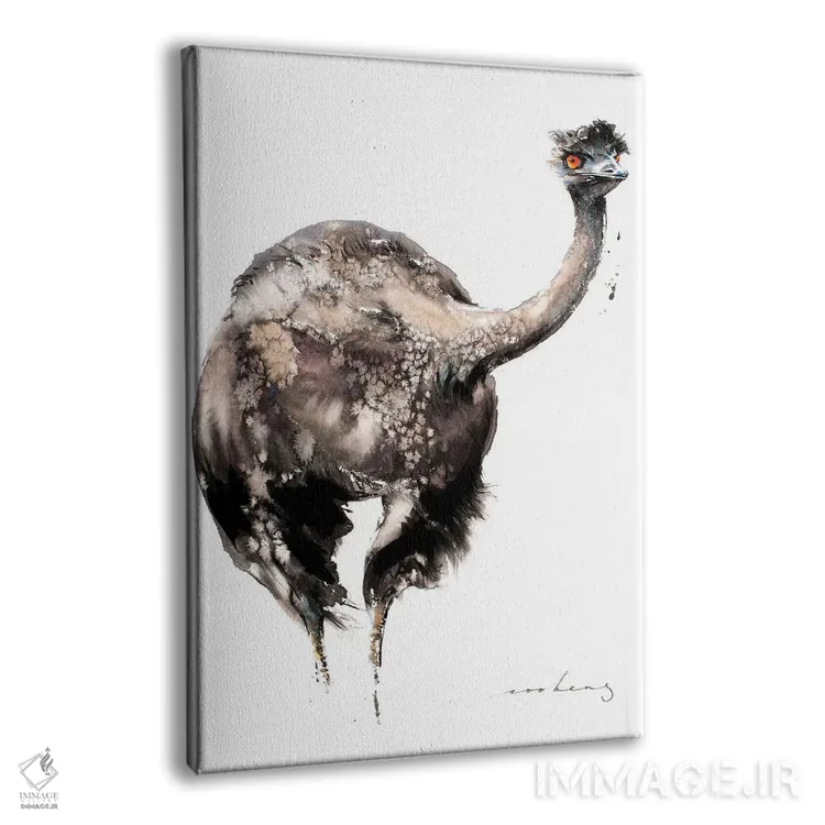 تابلو دکوراتیو شترمرغ دونده V اثر سو بنگ لیم - نمای پرسپکتیو محصول