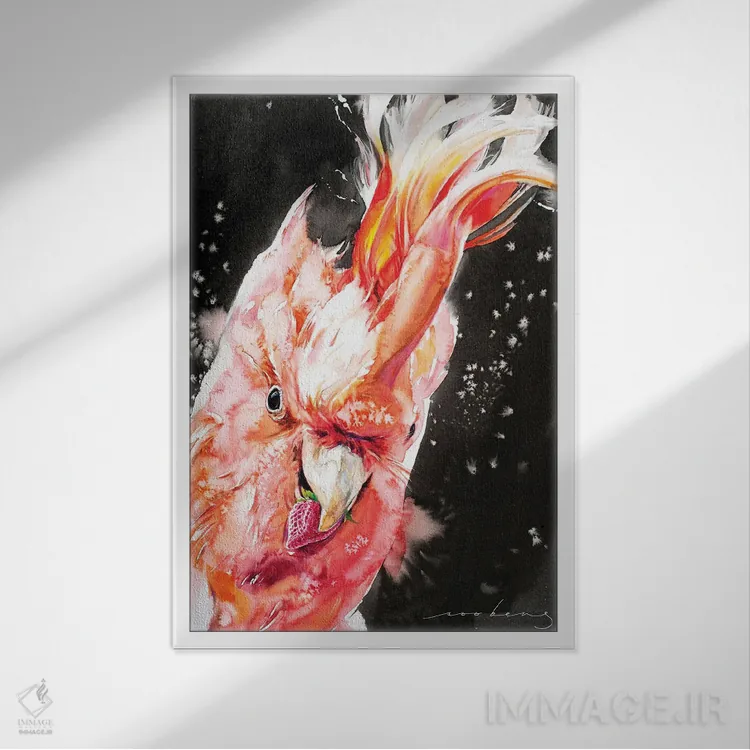 تابلو دکوراتیو کاکاتوآ II اثر سو بنگ لیم - نمای قابدار سفید