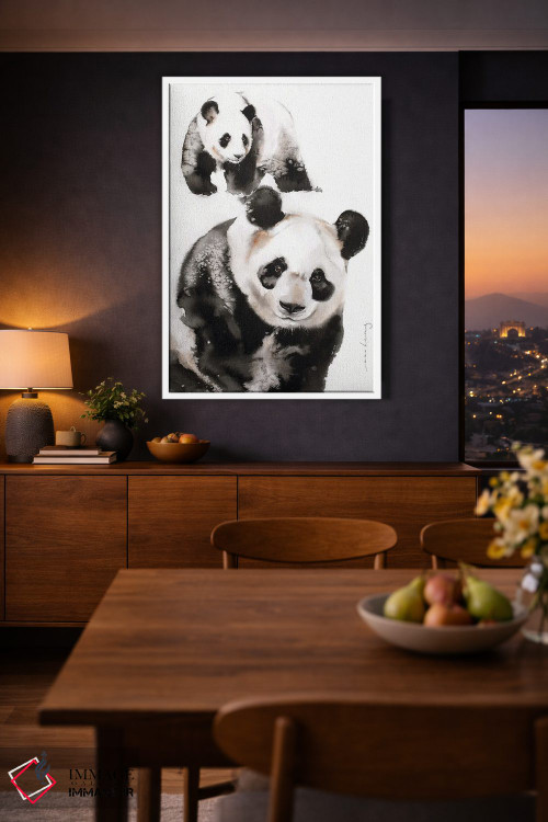 تابلو دکوراتیو جفت پاندا اثر سو بنگ لیم - D2W