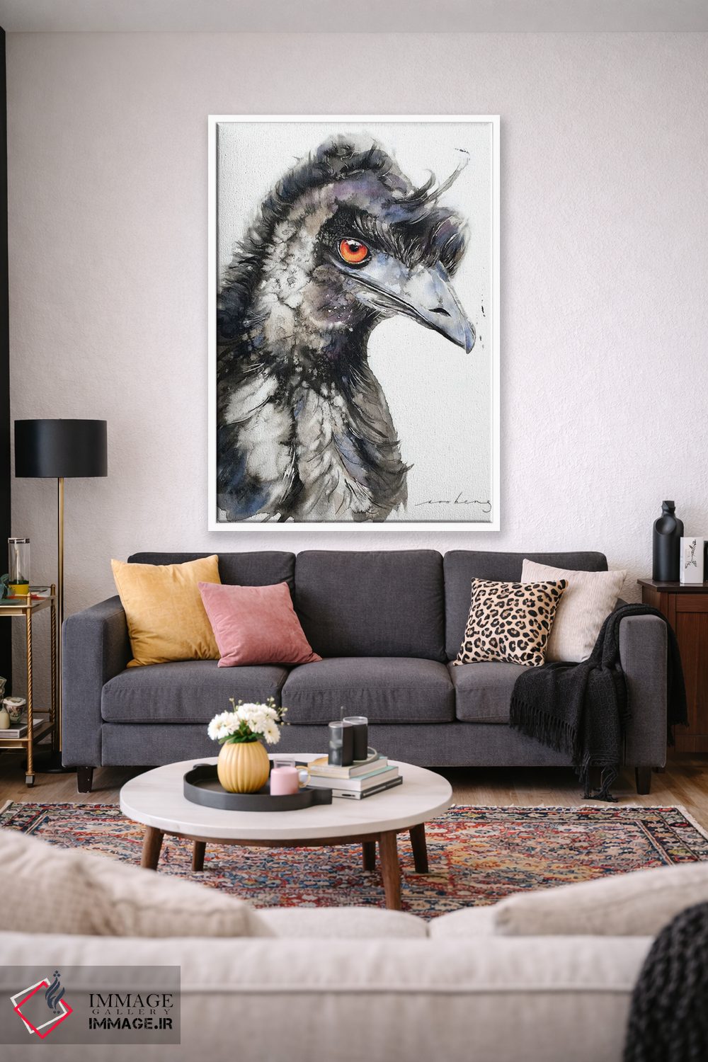 تابلو دکوراتیو شترمرغ دونده ۴ اثر سو بنگ لیم - D1W