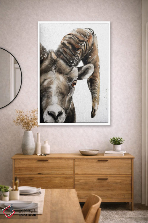 تابلو دکوراتیو قوچ سنگی اثر سو بنگ لیم - D1W