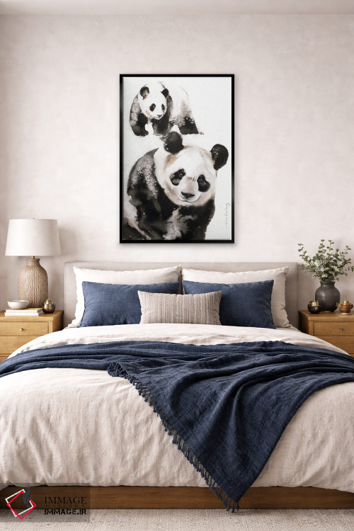 تابلو دکوراتیو جفت پاندا اثر سو بنگ لیم - D5B