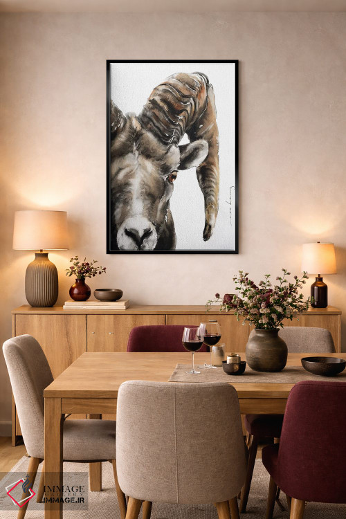 تابلو دکوراتیو قوچ سنگی اثر سو بنگ لیم - D4B