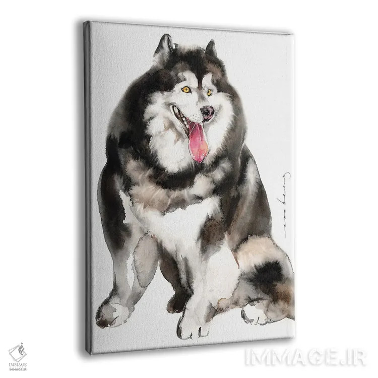 تابلو دکوراتیو توله هاسکی اثر سو بنگ لیم - نمای پرسپکتیو محصول