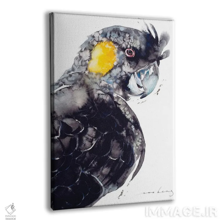 تابلو دکوراتیو کاکاتو سیاه دم زرد اثر سو بنگ لیم - نمای پرسپکتیو محصول