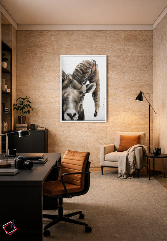 تابلو دکوراتیو قوچ سنگی اثر سو بنگ لیم - D6W