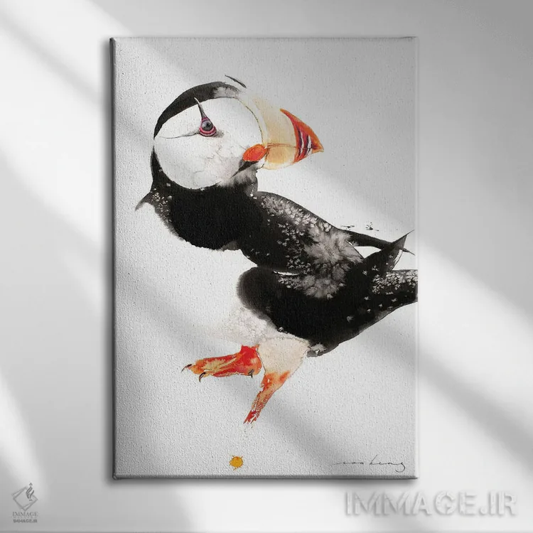 تابلو دکوراتیو پافین اثر سو بنگ لیم - نمای روبهرو روی دیوار