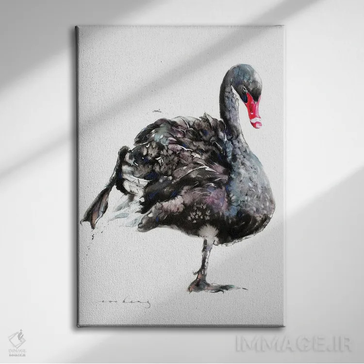 تابلو دکوراتیو باله قوها اثر سو بنگ لیم - نمای روبهرو روی دیوار