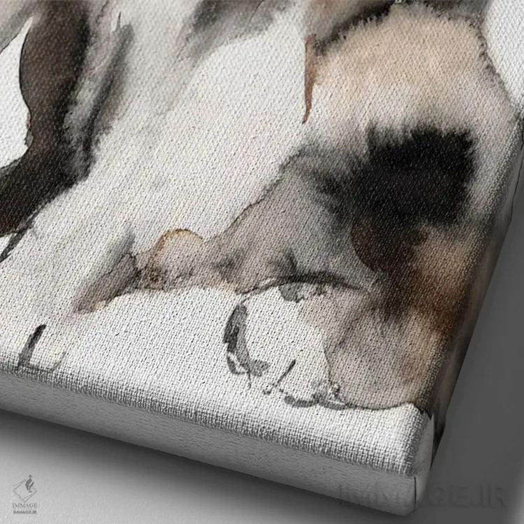 تابلو دکوراتیو توله هاسکی اثر سو بنگ لیم - نمای نزدیک بافت بوم