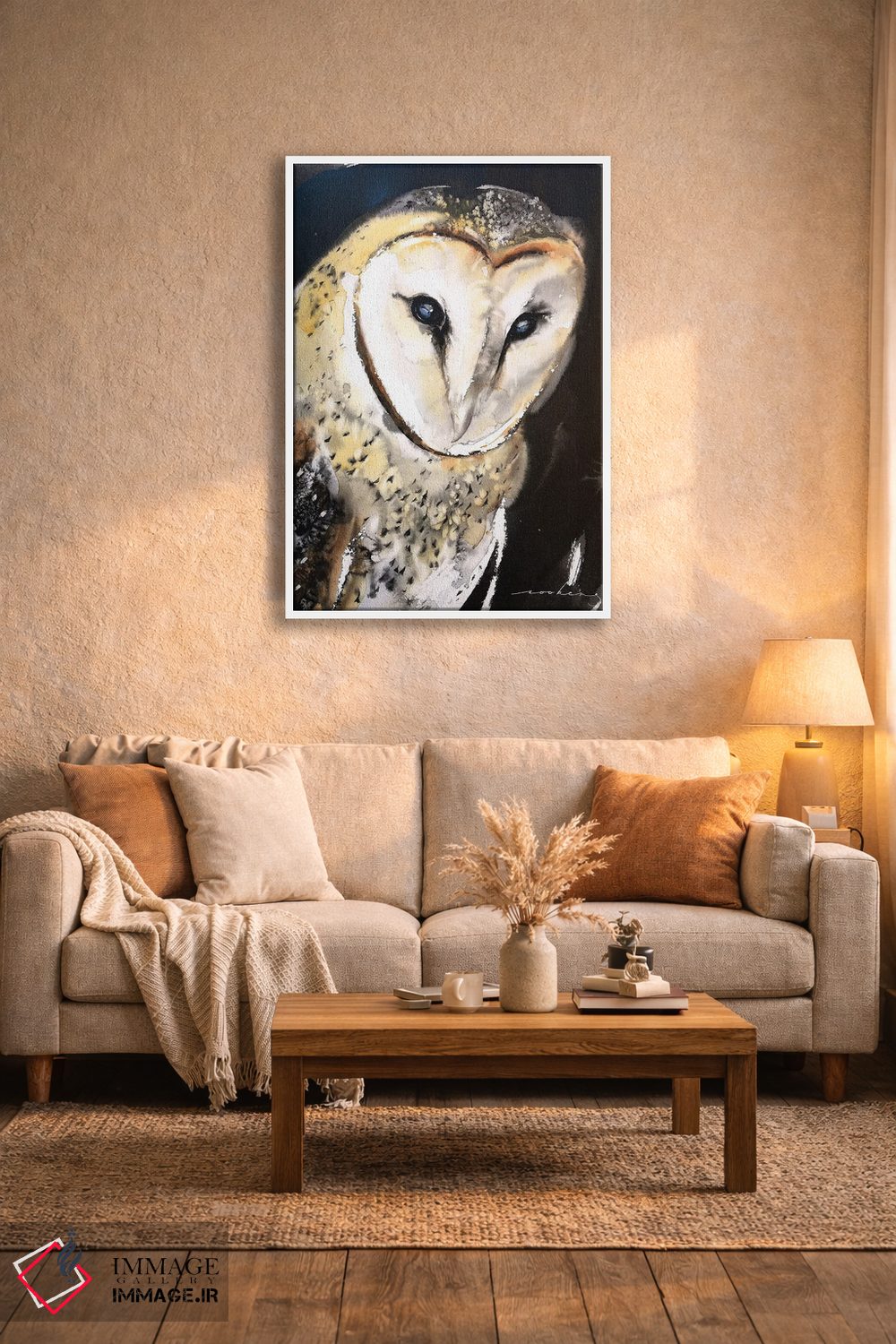 تابلو دکوراتیو جغد انباری اثر سو بنگ لیم - D3W