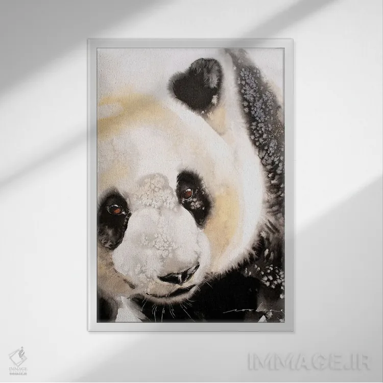 تابلو دکوراتیو آزمایش پاندا II اثر سو بنگ لیم - نمای قابدار سفید