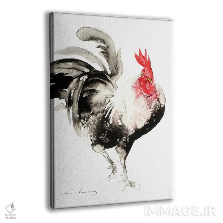 تابلو دکوراتیو راه رفتن نمایشی خروس اثر سو بنگ لیم - نمای پرسپکتیو محصول