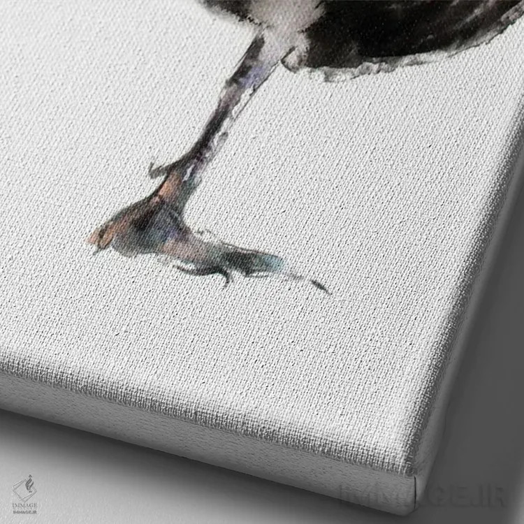 تابلو دکوراتیو باله قوها اثر سو بنگ لیم - نمای نزدیک بافت بوم