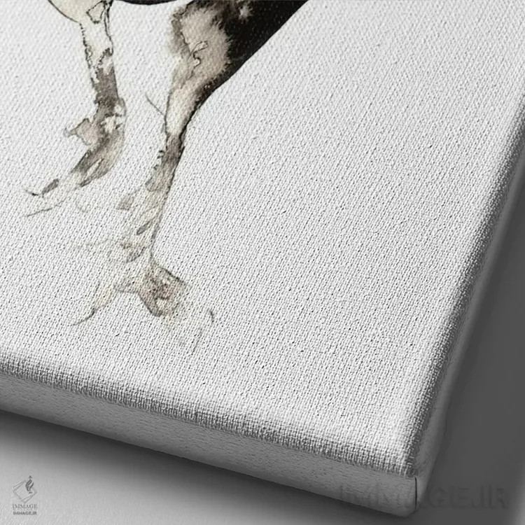 تابلو دکوراتیو راه رفتن نمایشی خروس اثر سو بنگ لیم - نمای نزدیک بافت بوم