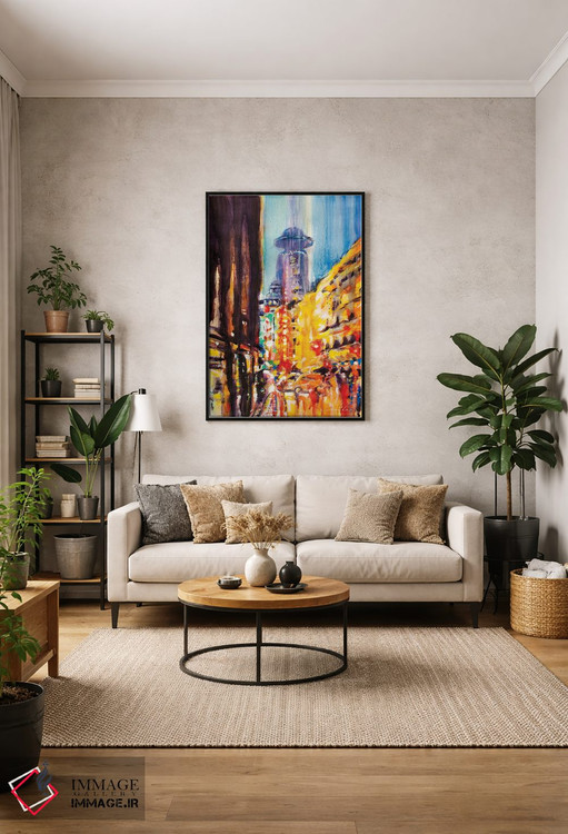 تابلو انتزاعی خط افق شهر اثر سو بنگ لیم - D1B
