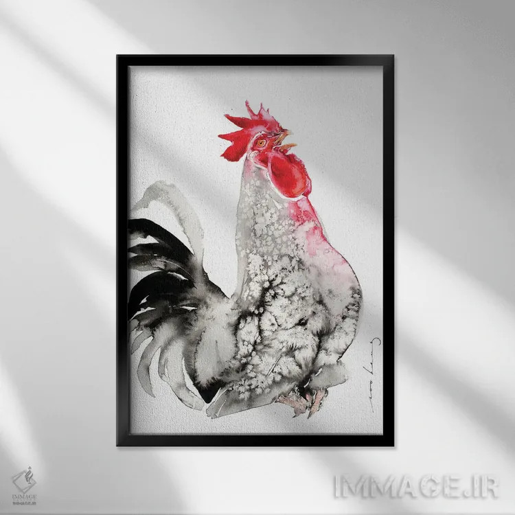 تابلو دکوراتیو قار قار صبح اثر سو بنگ لیم - نمای قابدار مشکی