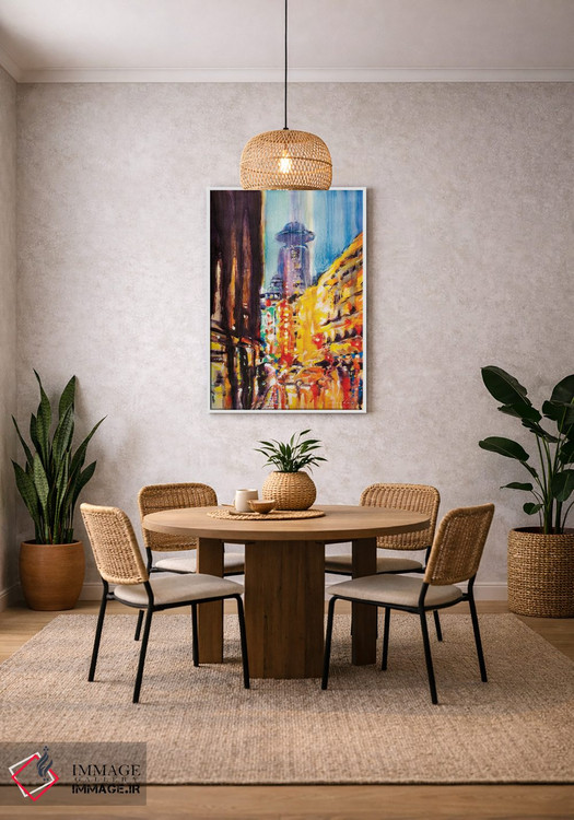 تابلو انتزاعی خط افق شهر اثر سو بنگ لیم - D2W