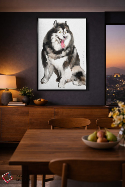 تابلو دکوراتیو توله هاسکی اثر سو بنگ لیم - D1B