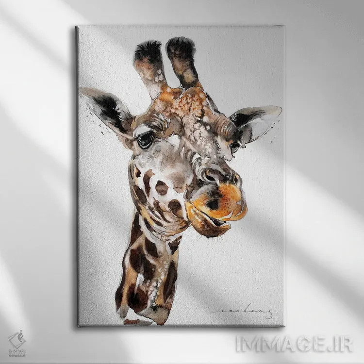 تابلو دکوراتیو زرافه III اثر سو بنگ لیم - نمای روبهرو روی دیوار