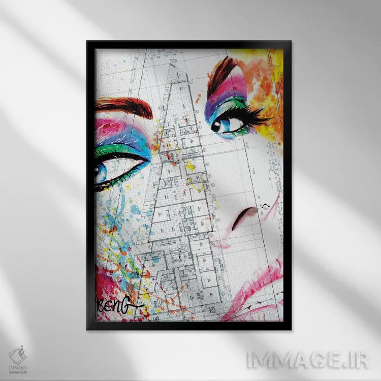 تابلو دکوراتیو زن معاصر II اثر سو بنگ لیم - نمای قابدار مشکی